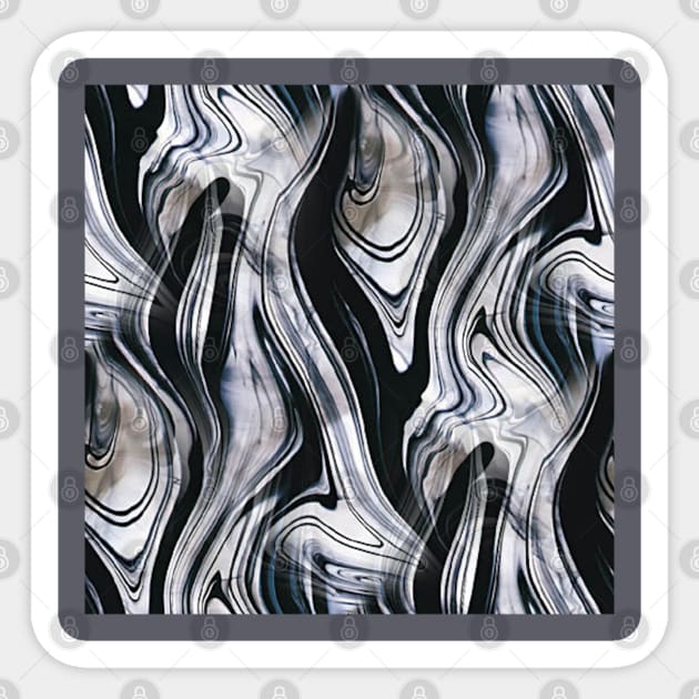 Black and White Swirl Marble Glass Sticker by Simple Life Designs